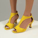 Dressy Open Toe Fish Mouth High Heels - yellow