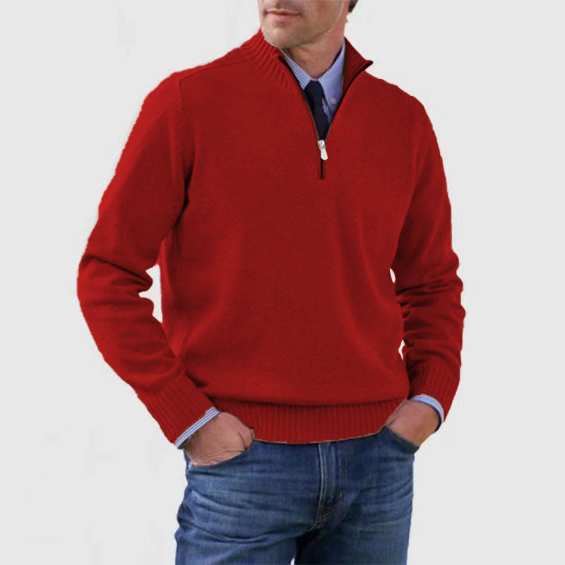 Stand Collar Zipper Sweater