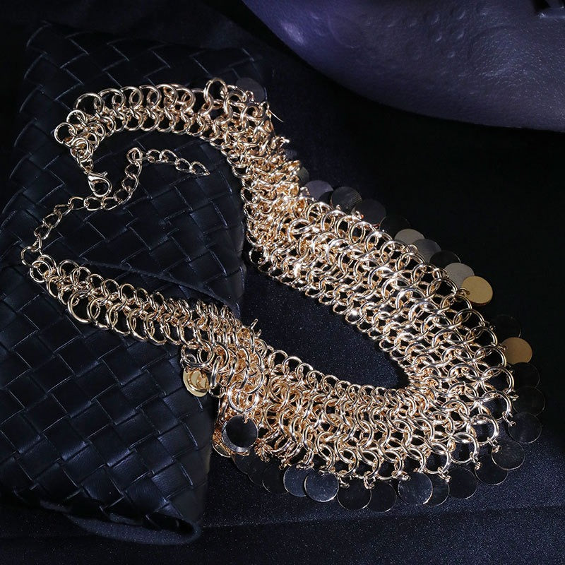 Vintage tassel handmade heavy work multi-layer neck chain - runwayfashionista.com