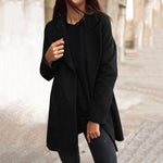 Winter Long Woolen Coats - black