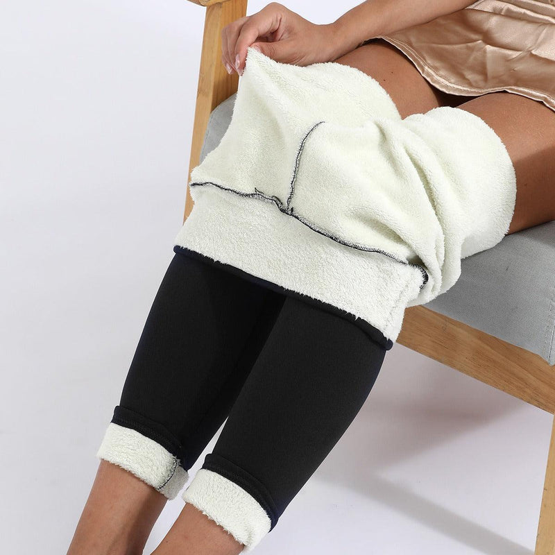 Large Size Plus Velvet Tight Thermal Pants - runwayfashionista.com