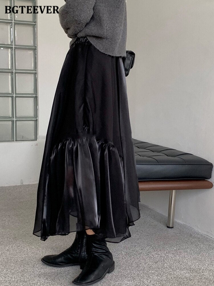 Elegant Irregular Long Skirts - runwayfashionista.com