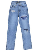 High-Waisted Slim Straight-Leg Denim - runwayfashionista.com