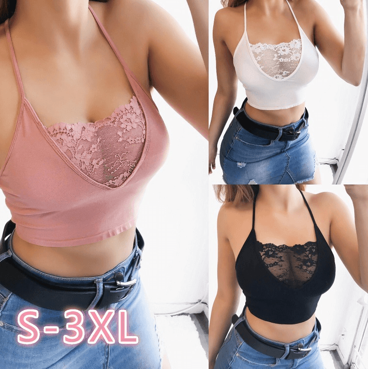 Sleeveless lace crop tops -runwayfashionista.com