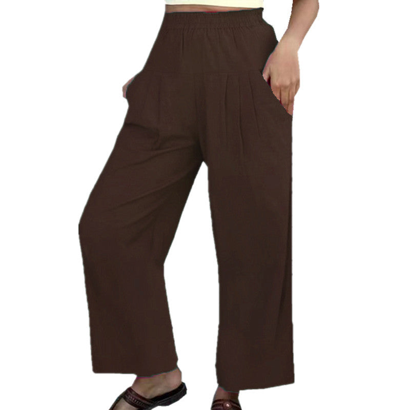 High-Waist Casual Wide-Leg Pants