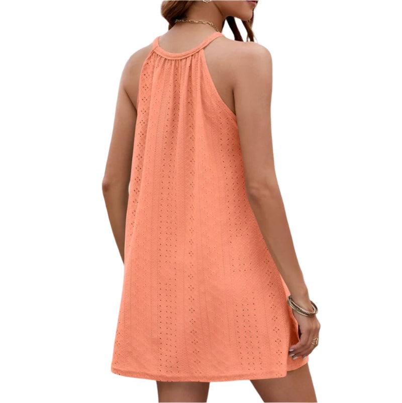 Eyelet sleeveless mini dress - runwayfashionista.com