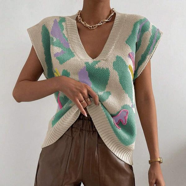 V-neck Temperament Knitted Vest