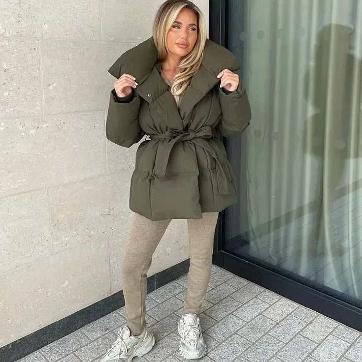 Women’s Thickened Winter Belted Long Jacket