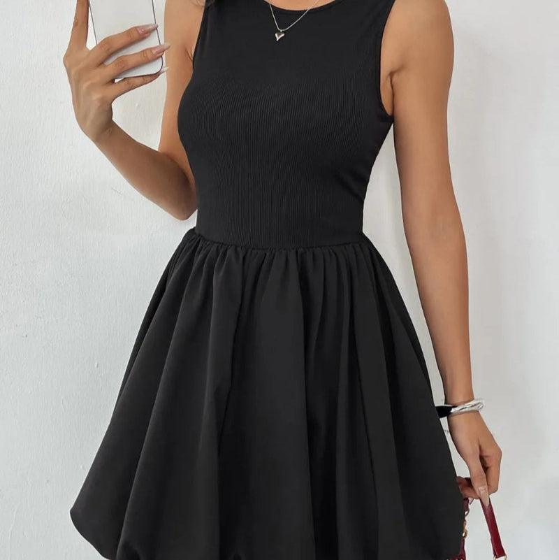 Ruched sleeveless mini dress -runwayfashionista.com