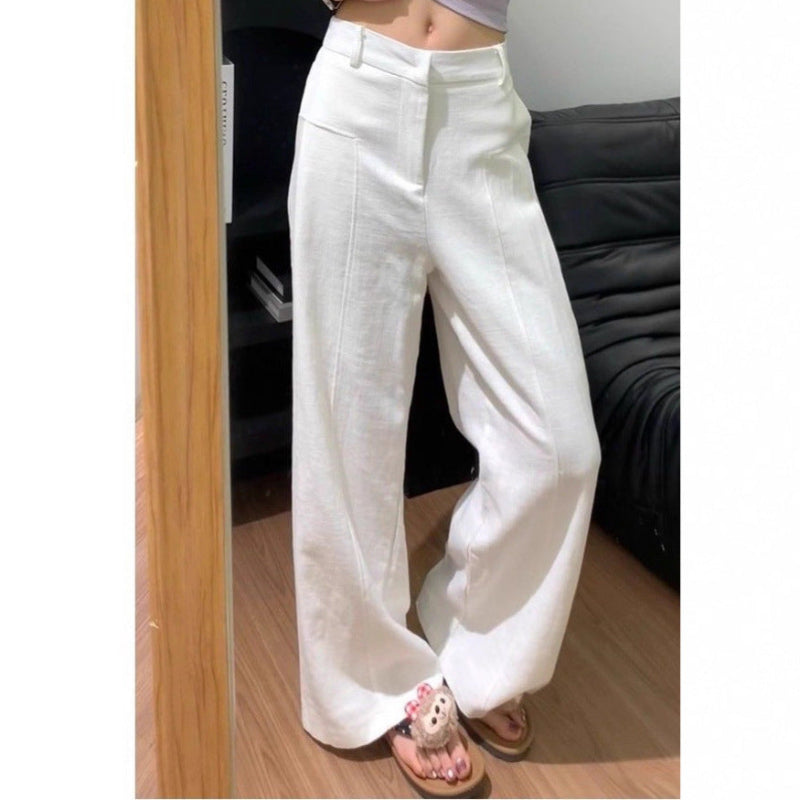 Coastal Sophistication: The Cotton-Ramie Wide-Leg Pant - white