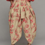 Elegant High-waisted Floral Pleated Pants