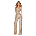 Sleeveless Halterneck Sequin Jumpsuit - runwayfashionista.com