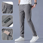 Minimalist High-Waist Ice Silk Loose Pants