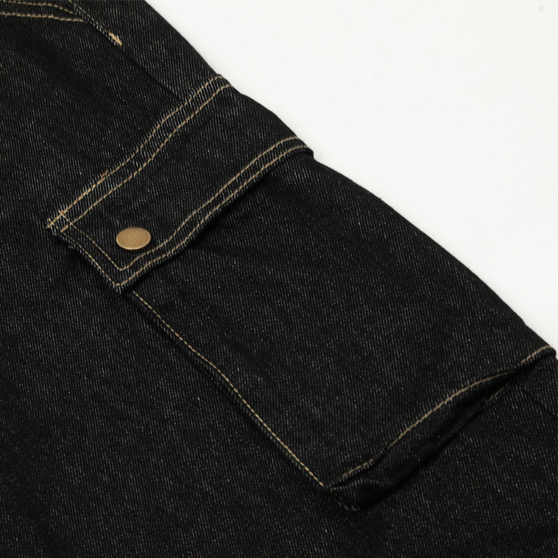 Retro Revival: The Ultimate Multi-Pocket Workwear Jeans - black