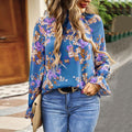 Floral Long Sleeve Commuter Shirt - runwayfashionista.com