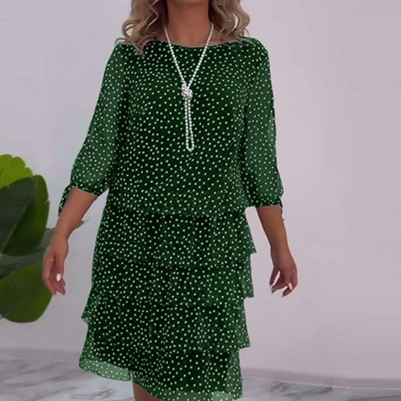 The Timeless Polka Dot Midi - green
