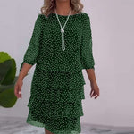 The Timeless Polka Dot Midi - green