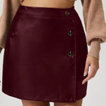 Buttoned High Rise Mini Skirt