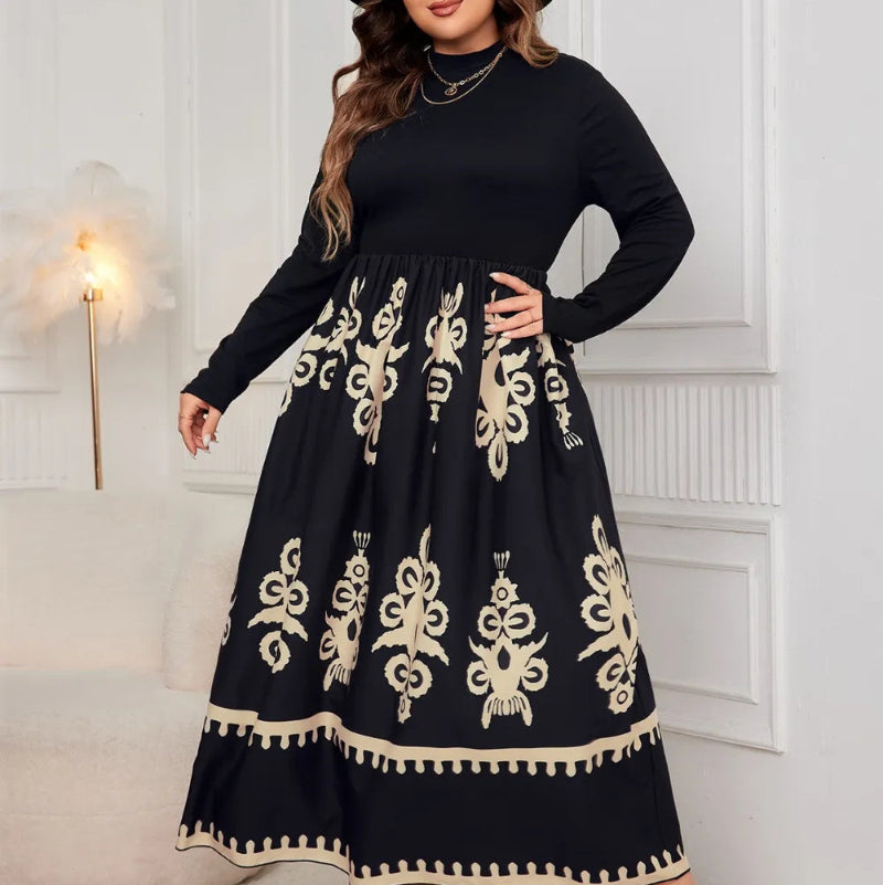 Fearless Style: Printed Mock Neck Midi Dress