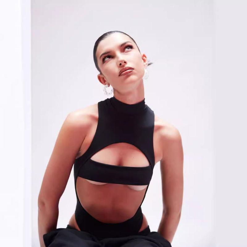 Hollow Out Navel Slimming Jumpsuit