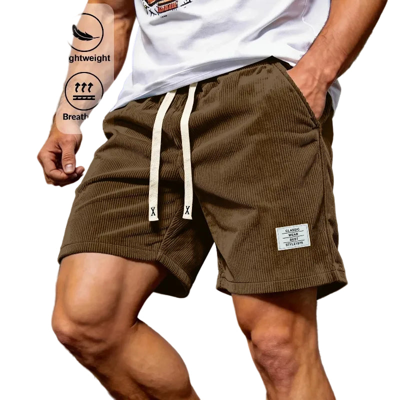 Men's Corduroy Drawstring Shorts - brown