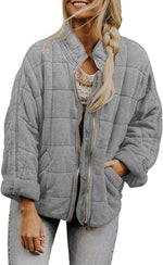 Zip-up Stand Collar Coat With Pockets