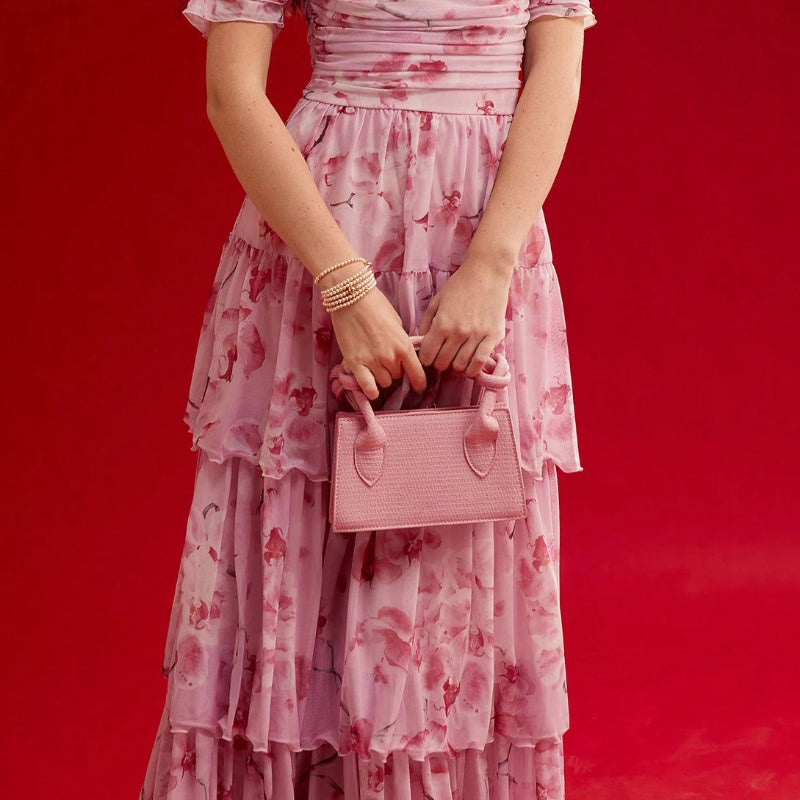 Floral Off-the-Shoulder Tiered Maxi Dress