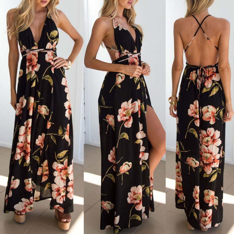 Boho Maxi Evening Dress - runwayfashionista.com