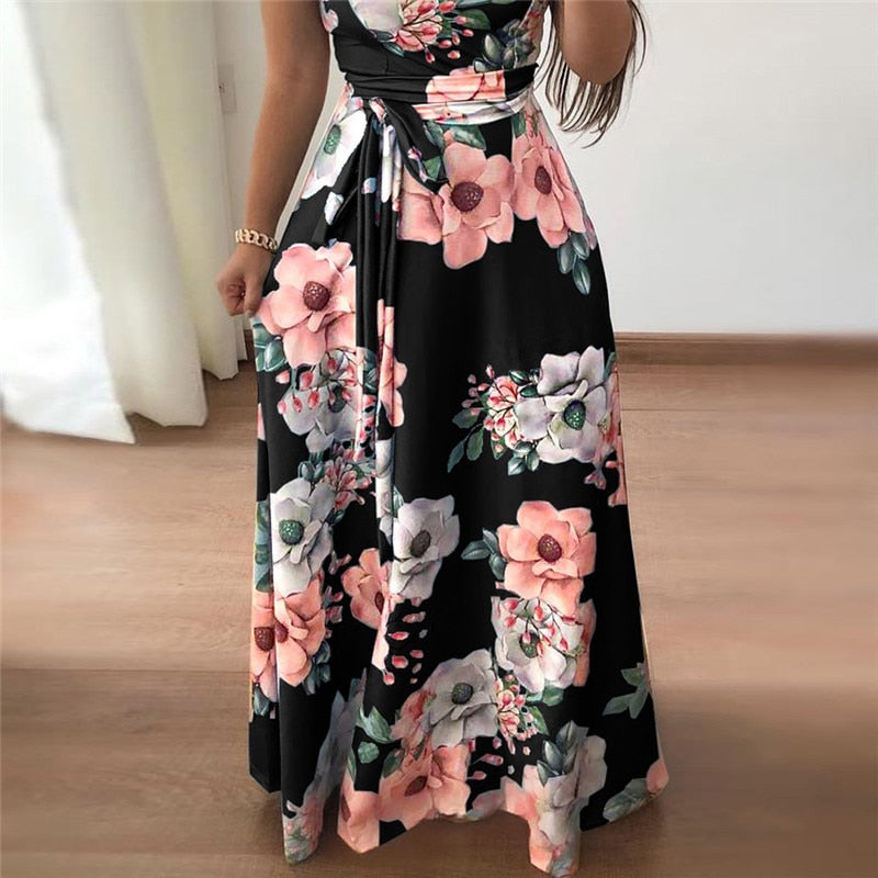 Boho Floral Print Maxi Dress - runwayfashionista.com