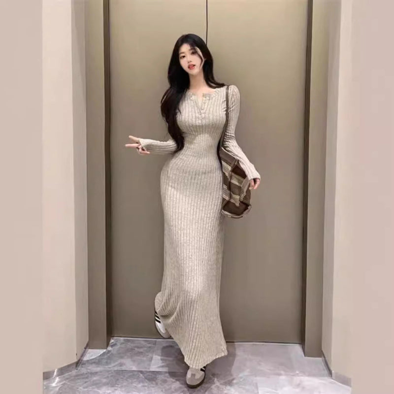 Vintage Long Sleeve Knit Dress