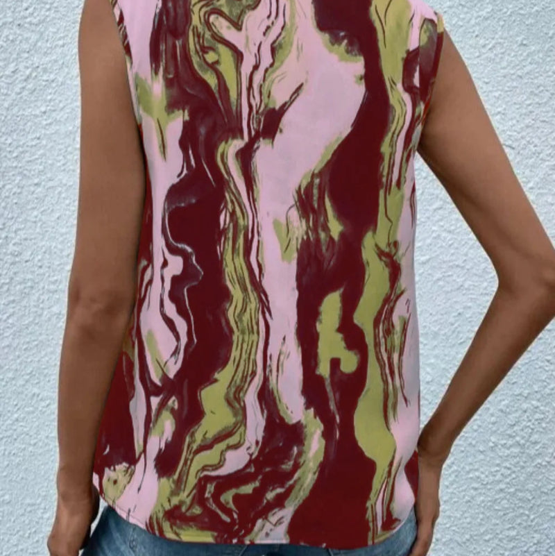 V-neck Twisted Button Top T-shirt - runwayfashionista.com