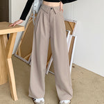 Cuffed Design Long Silk Suit Pants