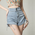 Spicy Double Button Straight Leg Denim Shorts