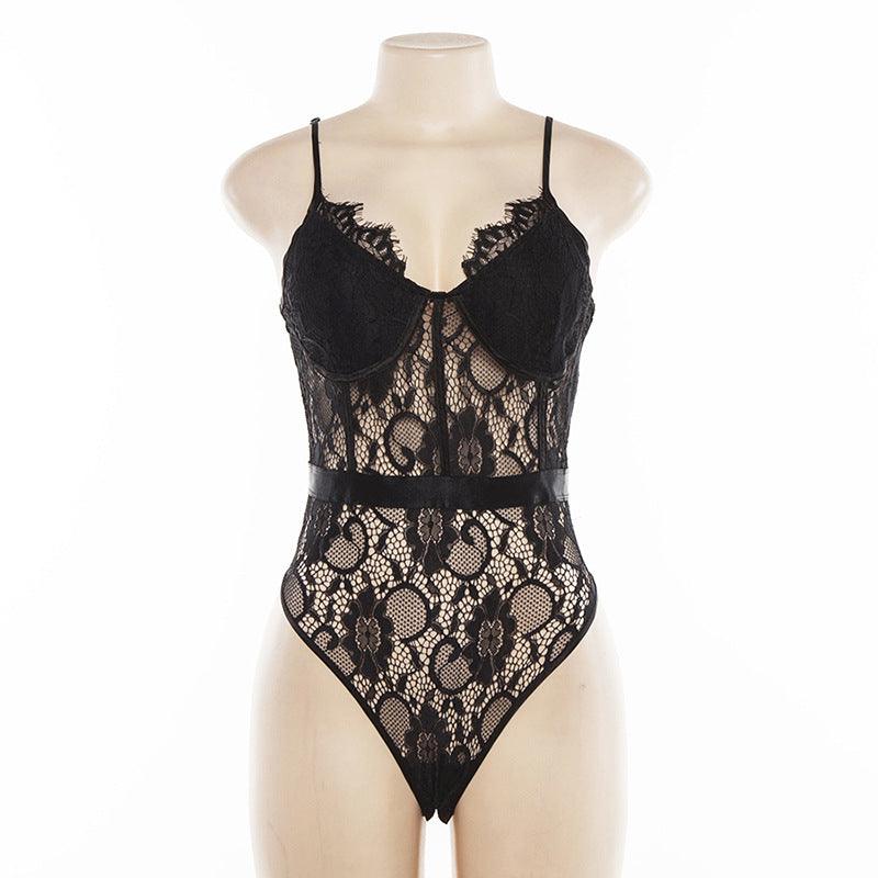 Lace patchwork bodysuit -runwayfashionista.com