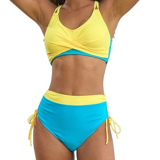 Two-Piece Cross-Tied Bandage Swimsuit