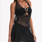 Mesh Cover-up Three-piece Set Tube Top Separated Bikini