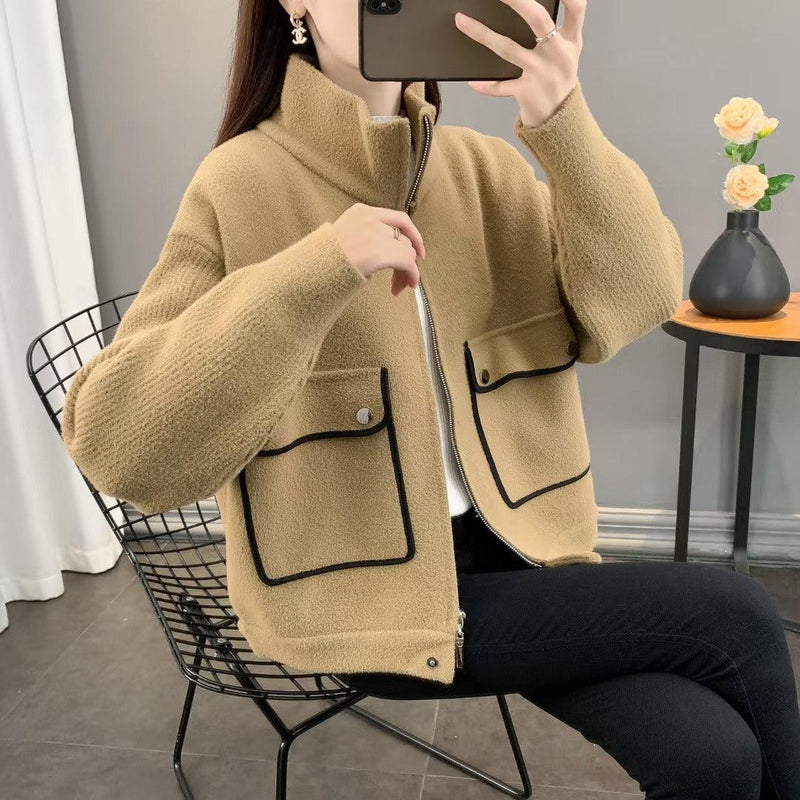 Retro Loose Hooded Plaid Knit Cardigan - runwayfashionista.com