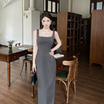 French Chic: Grey One-Shoulder Midi