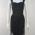 Tight Shoulder Strap Tassel Mini Dress