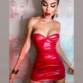 Strapless Slim Fit Dress for a Night Out Available in Dark Gray, Black, Apricot, Red, and White