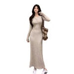 Vintage Long Sleeve Knit Dress