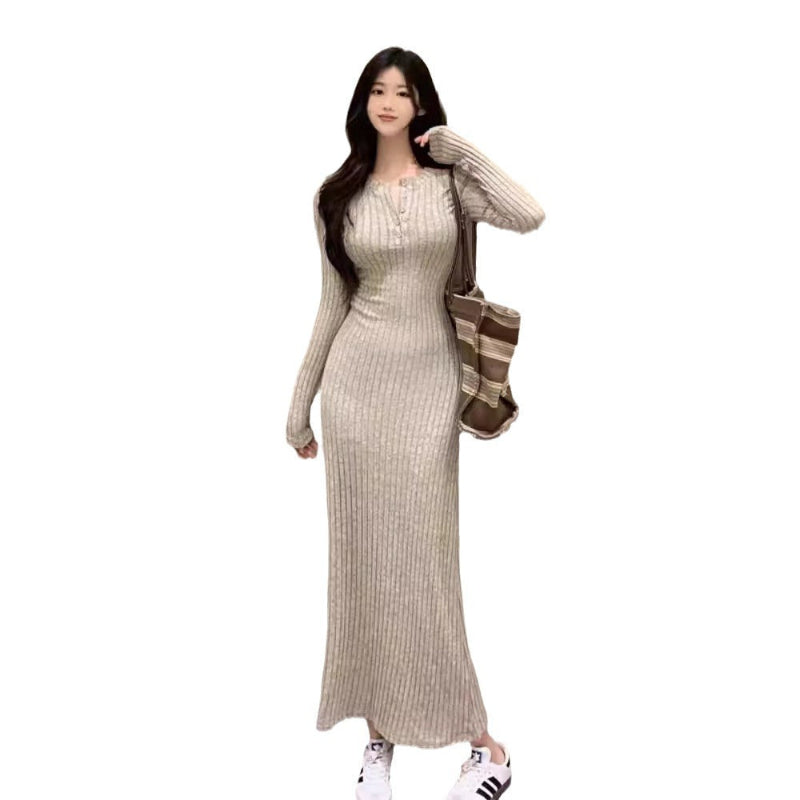 Vintage Long Sleeve Knit Dress