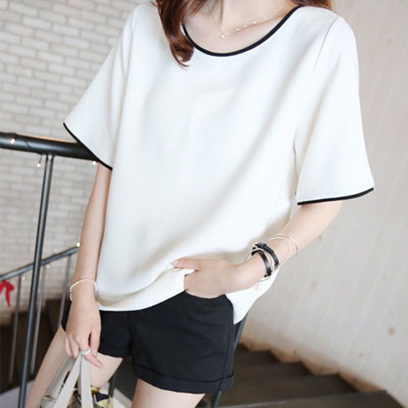 Casual Short Sleeve T-Shirt - white