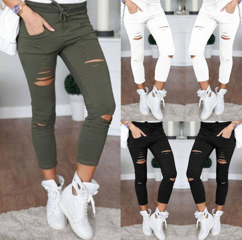 Skinny Stretch Ripped Jeans - runwayfashionista.com