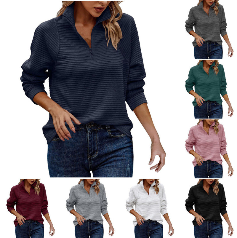 Stand Up Collar Long Sleeve Hoodie