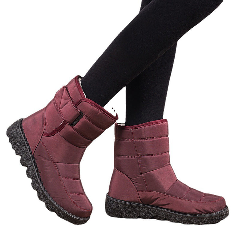 High Top Waterproof Plush Cotton Boots - runwayfashionista.com