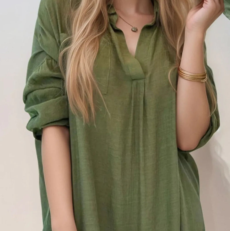 Bold Shirt Dress with Daring Side Slits