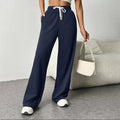 Drawstring Wide Leg Pants with Pockets -runwayfashionista.com