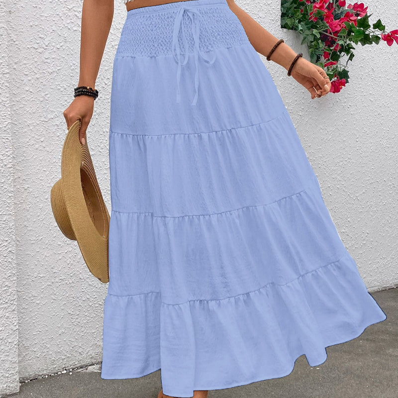 High-waisted Bohemian Long Skirt