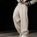 High-waisted Pleated Casual Pants